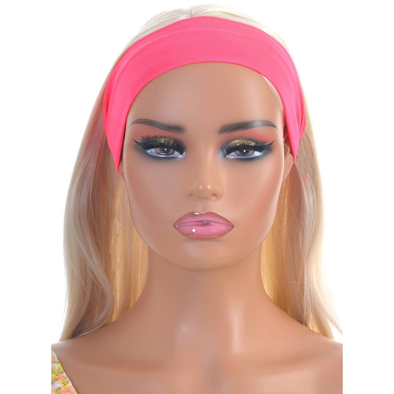 Neon Pink 1980s Sweatband Costume Accessory