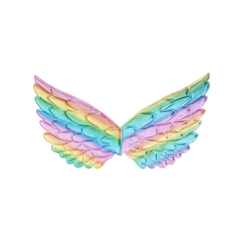 Padded Metallic Pastel Rainbow Angel Wings