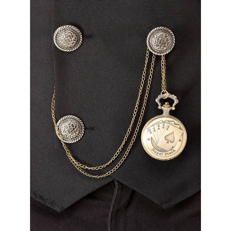 Royal Flush Gold Metal 20s Fob Pocket Watch