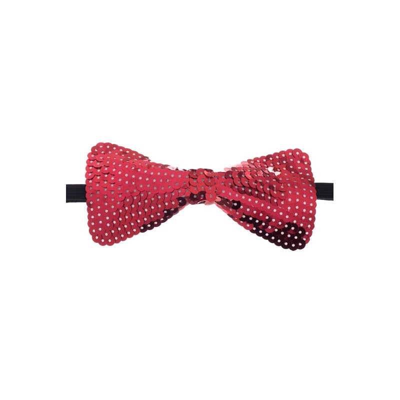 Sequined Red Costume Accessory Bow Tie