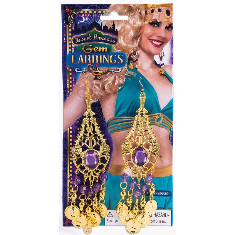 Teardrop Gold Dangling Earrings Belly Dancing Costume Jewellery