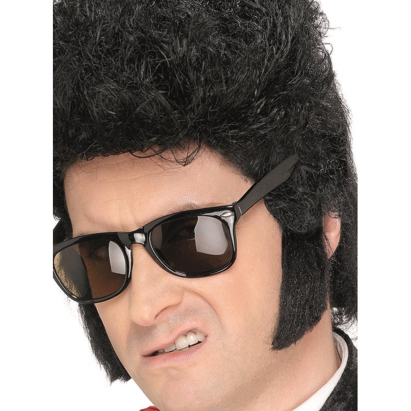 Teddy Boy Mens 50s Black Costume Sideburns
