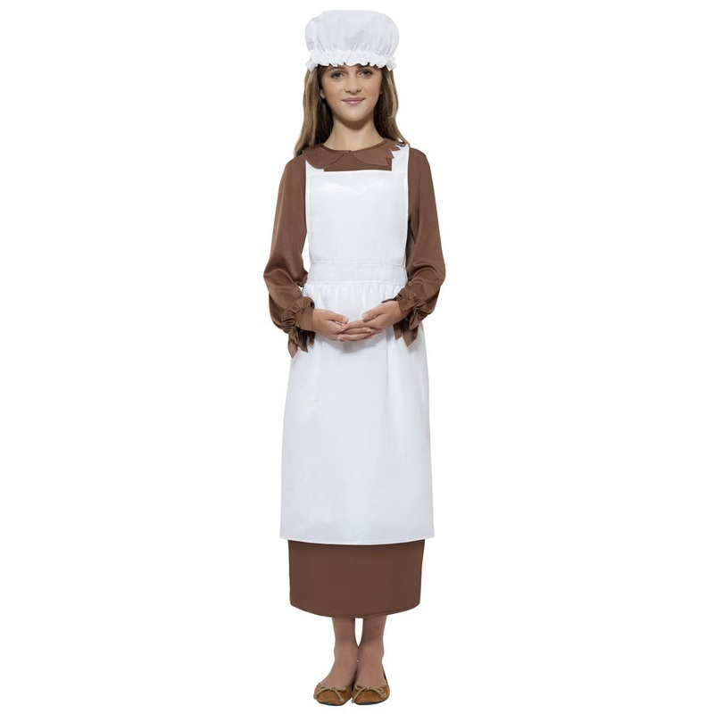 Victorian Apron and Mop Cap Kids Costume Kit