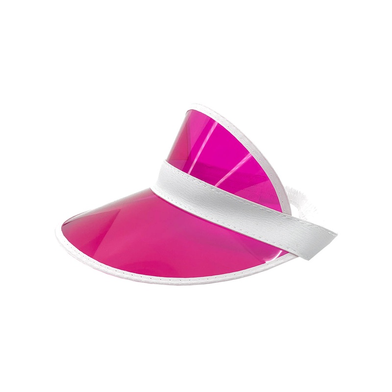 1980s Hot Pink Visor Adults Costume Hat