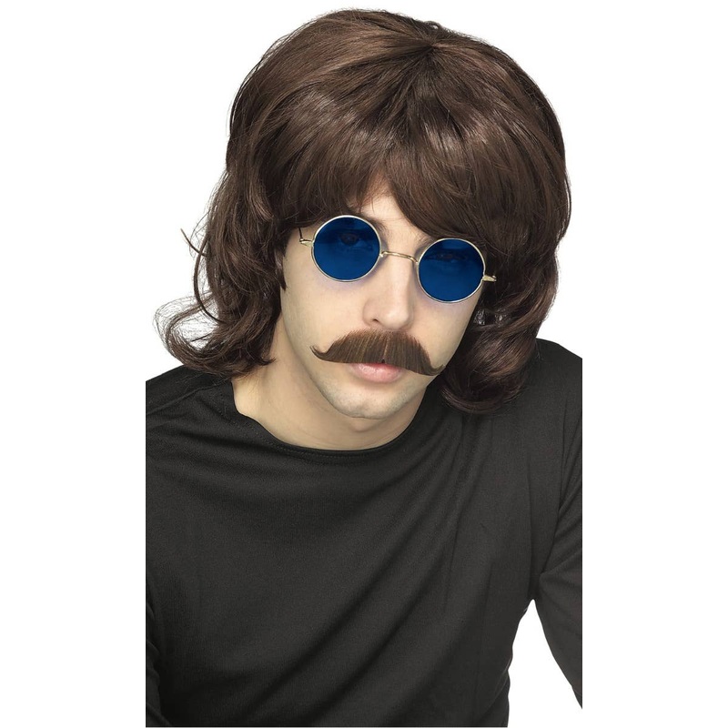 70s Shag Mens Brown Costume Wig