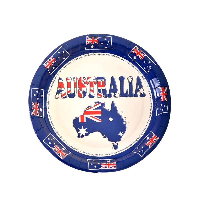 Australia Day Set of 10 National Anthem Print Paper Plates