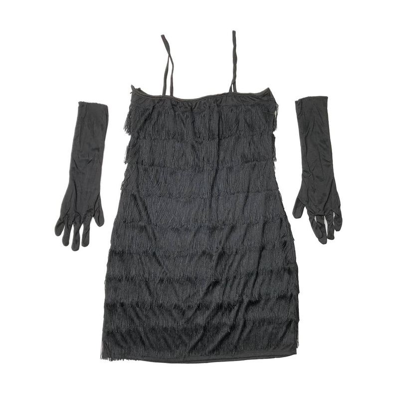 Black 1920 Womens Flapper Dress Costume - Size XLarge