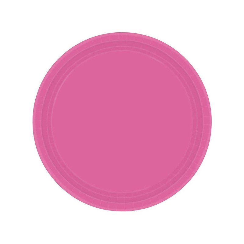 Bright Pink 17cm Round 20 Pack Paper Plates