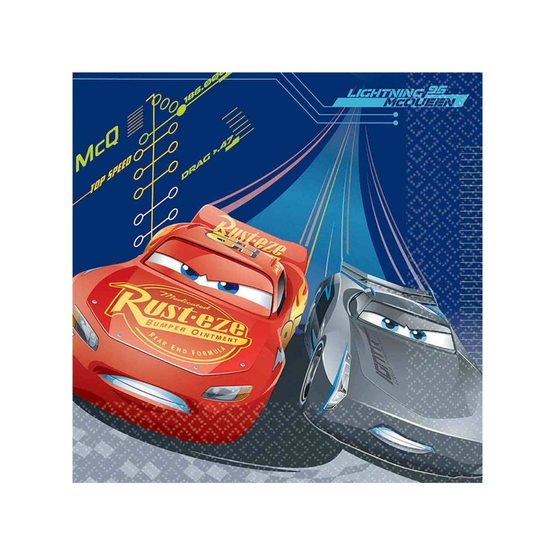 Cars 16 Pack Square Paper Lunch Napkins