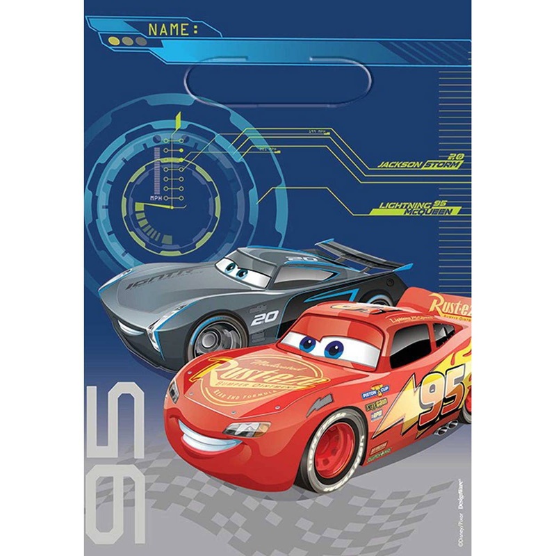Cars Pack of 8 Plastic Loot Bags