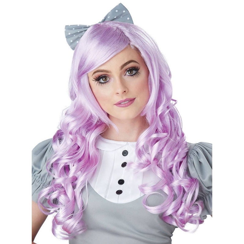 Cosplay Doll Womens Lilac Purple Curly Wig