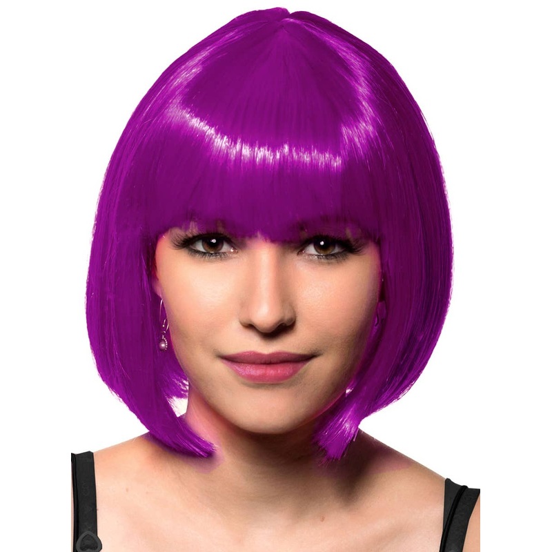 Eden Neon Purple Bob Womens Costume Wig