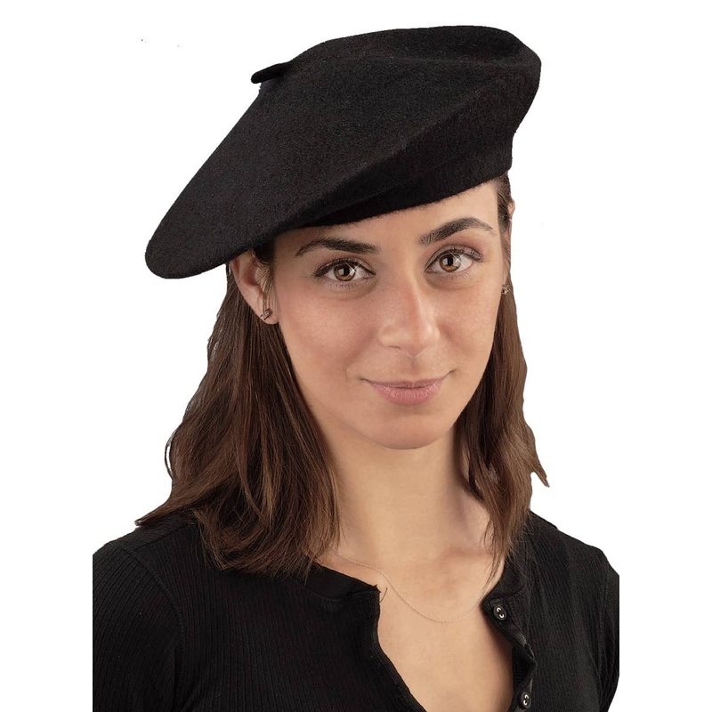 French Black Beret Costume Hat