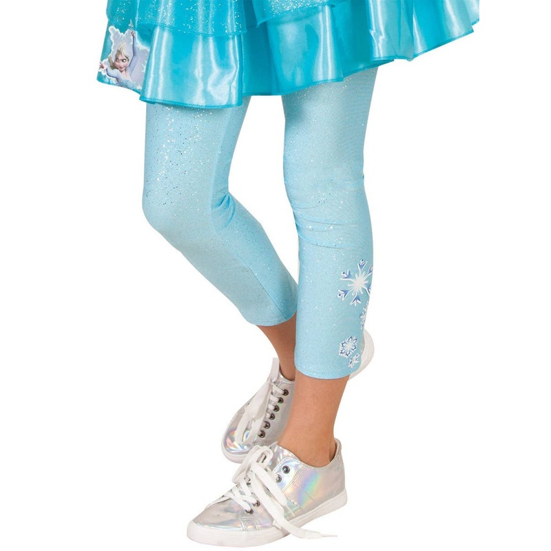 Frozen Queen Elsa Girls Blue Glitter Footless Tights