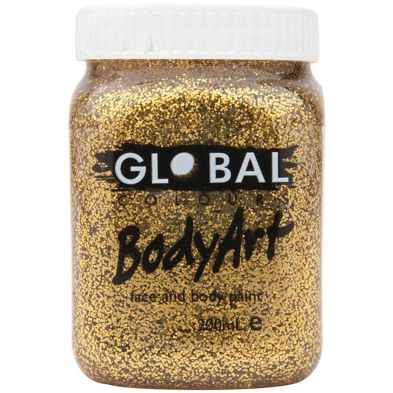 Global BodyArt Gold Glitter 200ml Costume Makeup