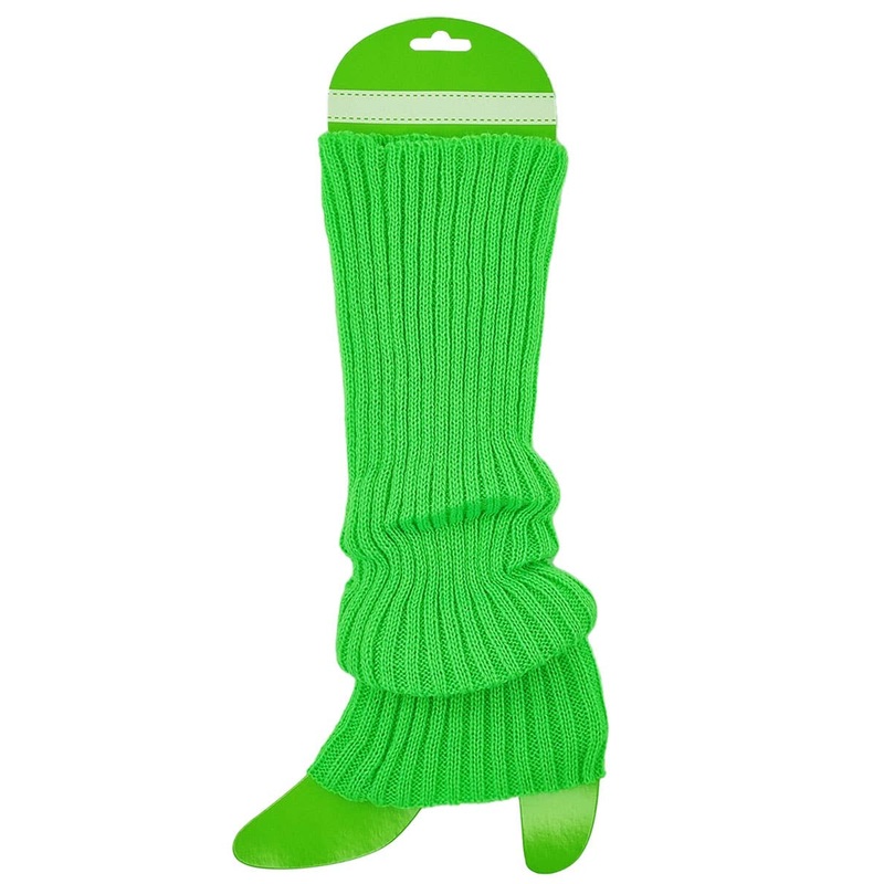 Knitted Look Neon Green Leg Warmers Costume Accessory