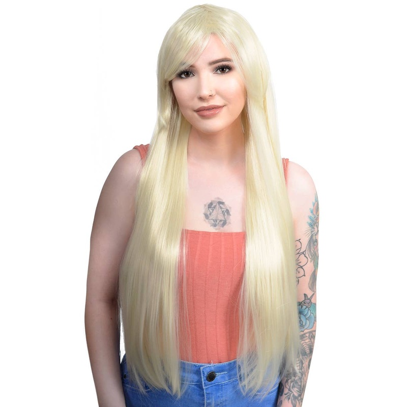 Lilly Light Blonde Womens Long Straight Costume Wig