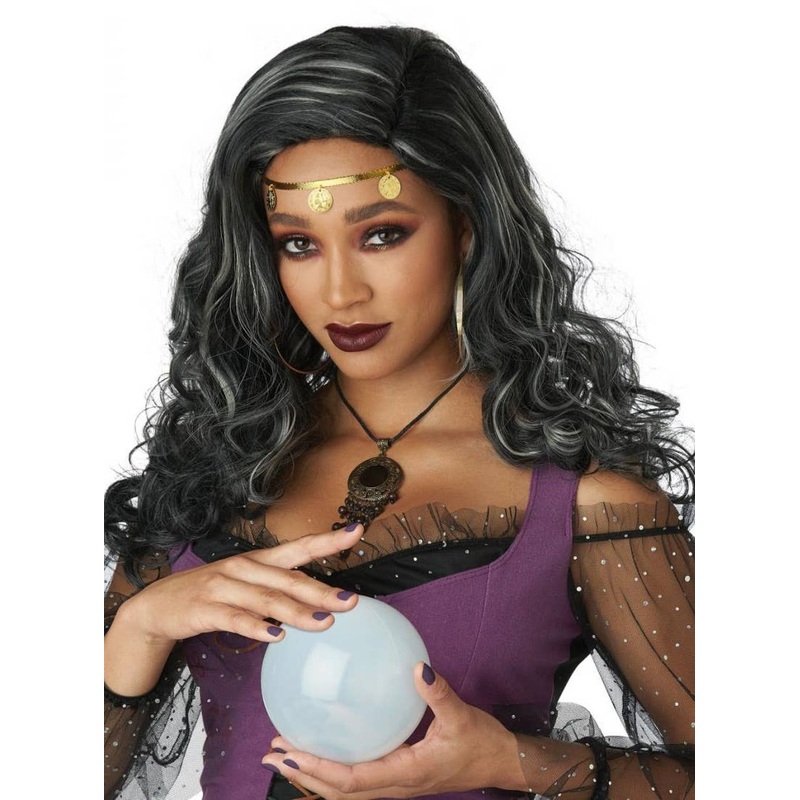 Mystified Womens Black and Grey Gypsy Costume Wig
