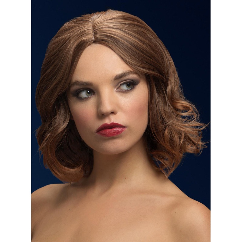 Olivia Light Brown Womens Deluxe Short Curly Fashion Wig
