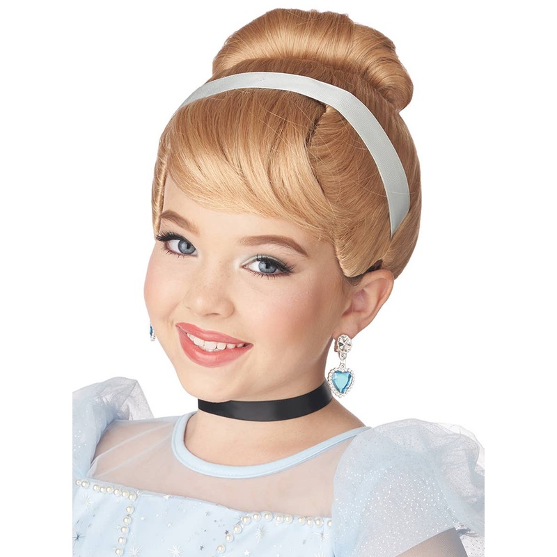 Princess Cinderella Blonde Updo Girls Character Costume Wig