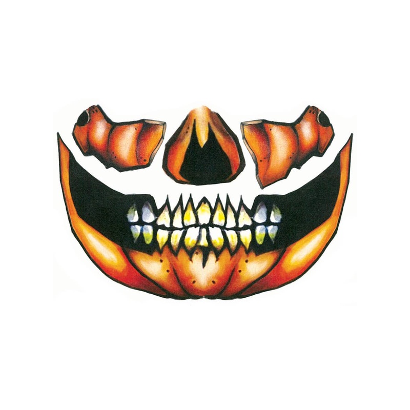 Pumpkin Temporary Face Tattoo Halloween Costume Accessory