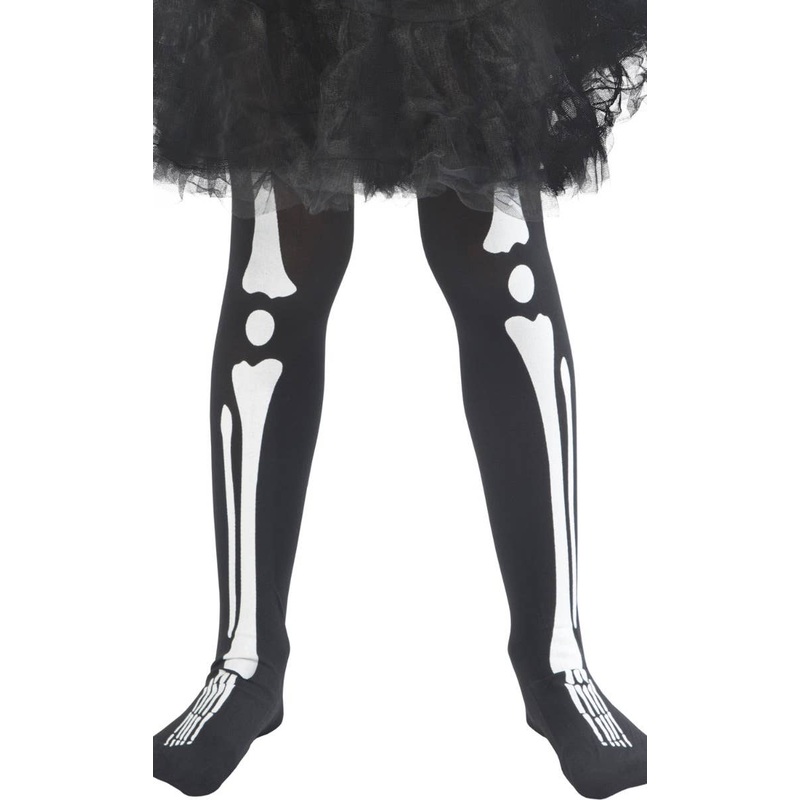 Skeleton Legs Black Halloween Kids Costume Tights