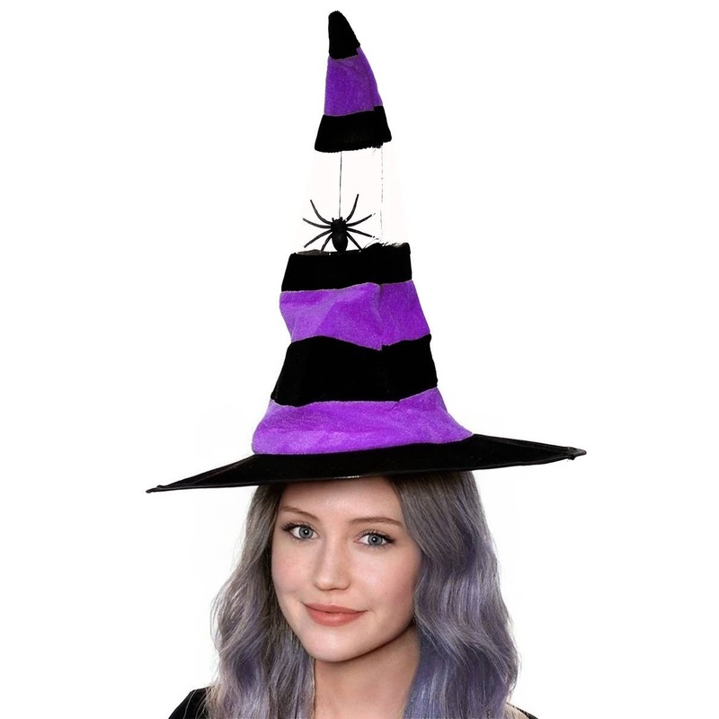Spider Witch Purple Halloween Costume Hat