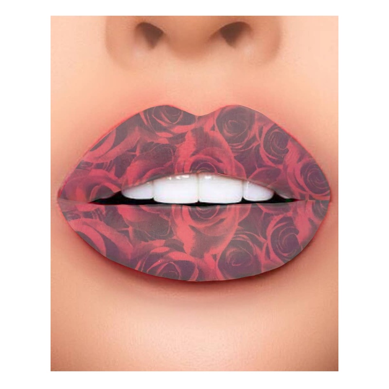 Valentino Red Roses Temporary Lip Tattoo Costume Makeup