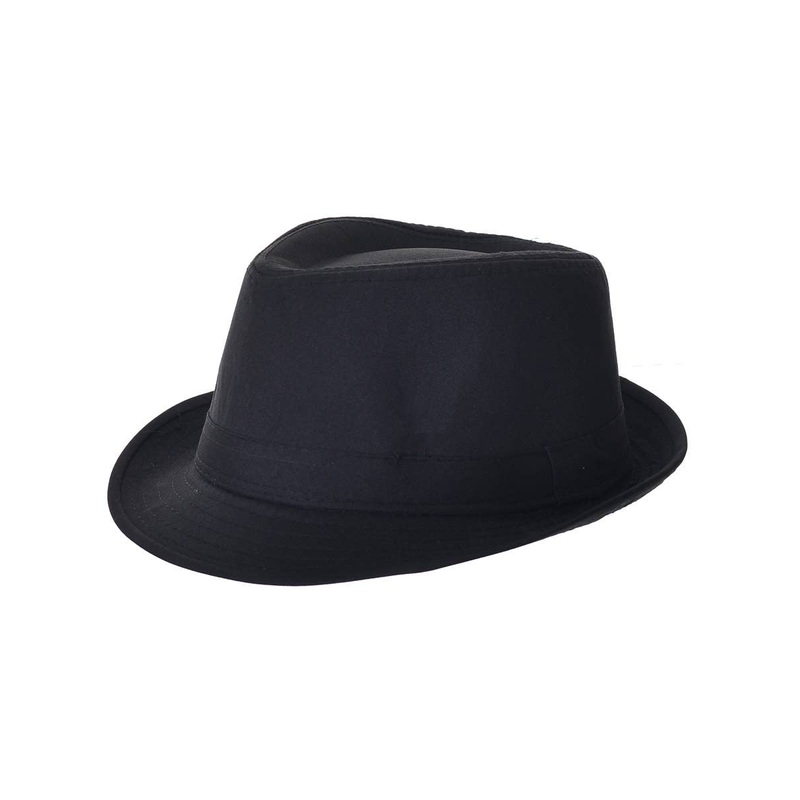 1920s Black Canvas Gangster Fedora Costume Hat