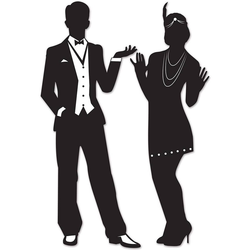 20s Flapper and Gangster Silhouettes Decoration