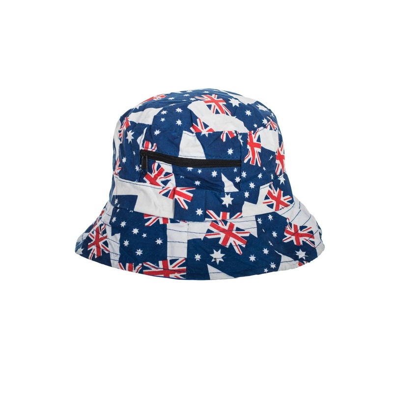 Adults Aussie Flag Australia Day Bucket Hat