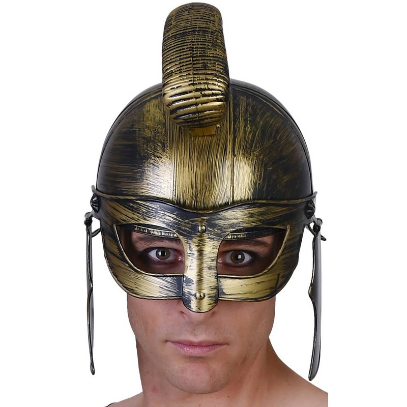Antique Gold Roman Gladiator Costume Helmet