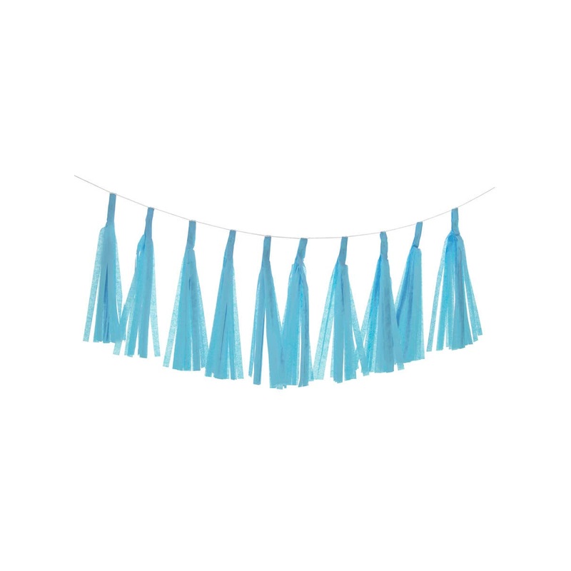 Baby Blue 9 Pack 35cm Decorative Paper Tassels