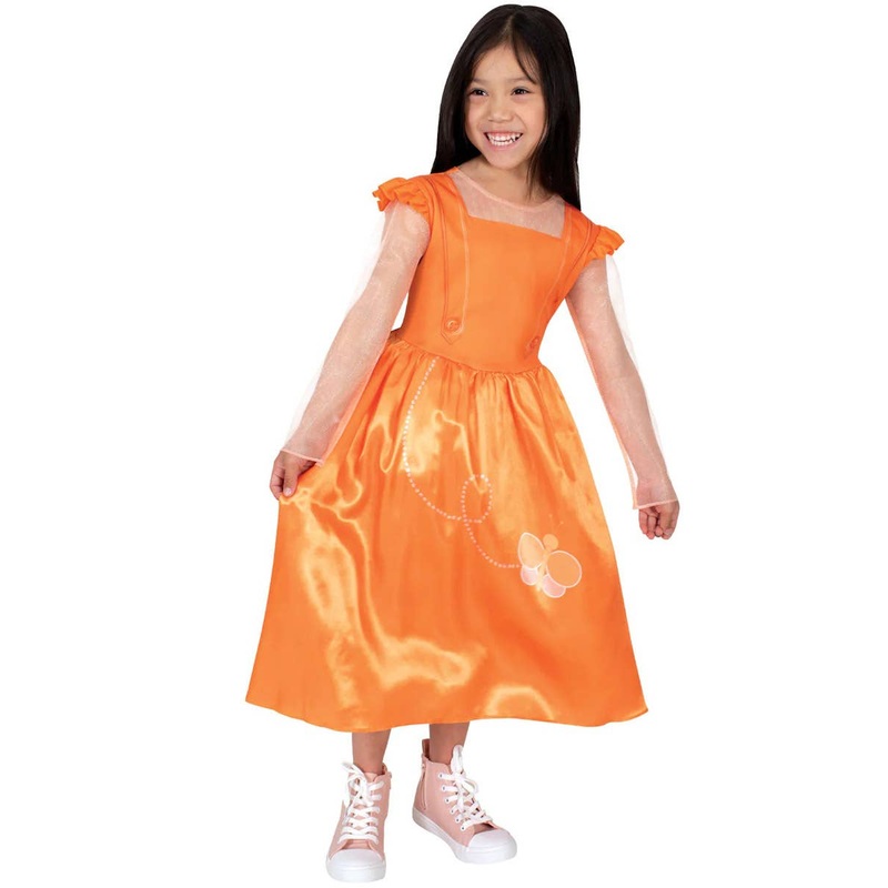Emma Memma Girls Orange Fancy Dress Costume