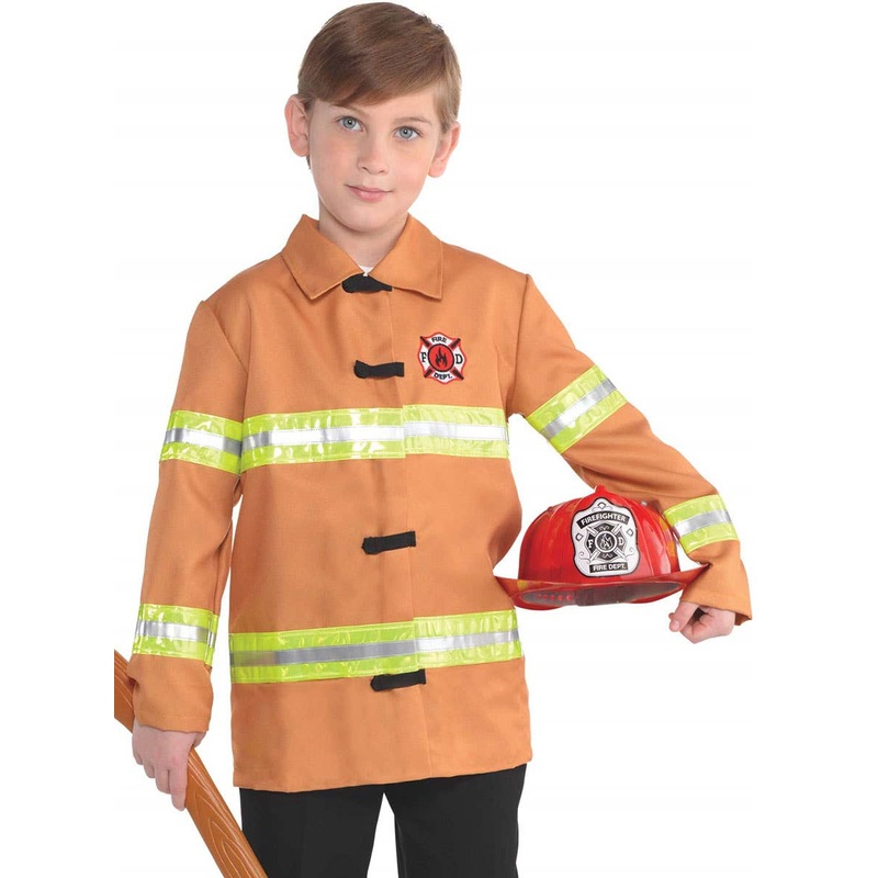 Fire Fighter Boys Orange Costume Jacket