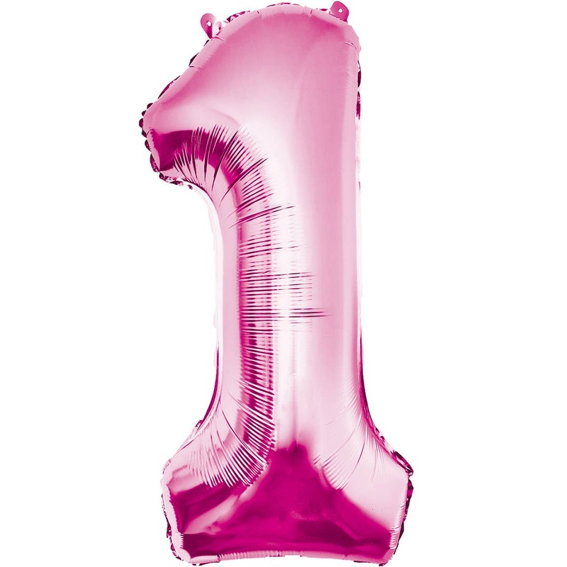 Giant Pink 84cm Number 1 Foil Balloon