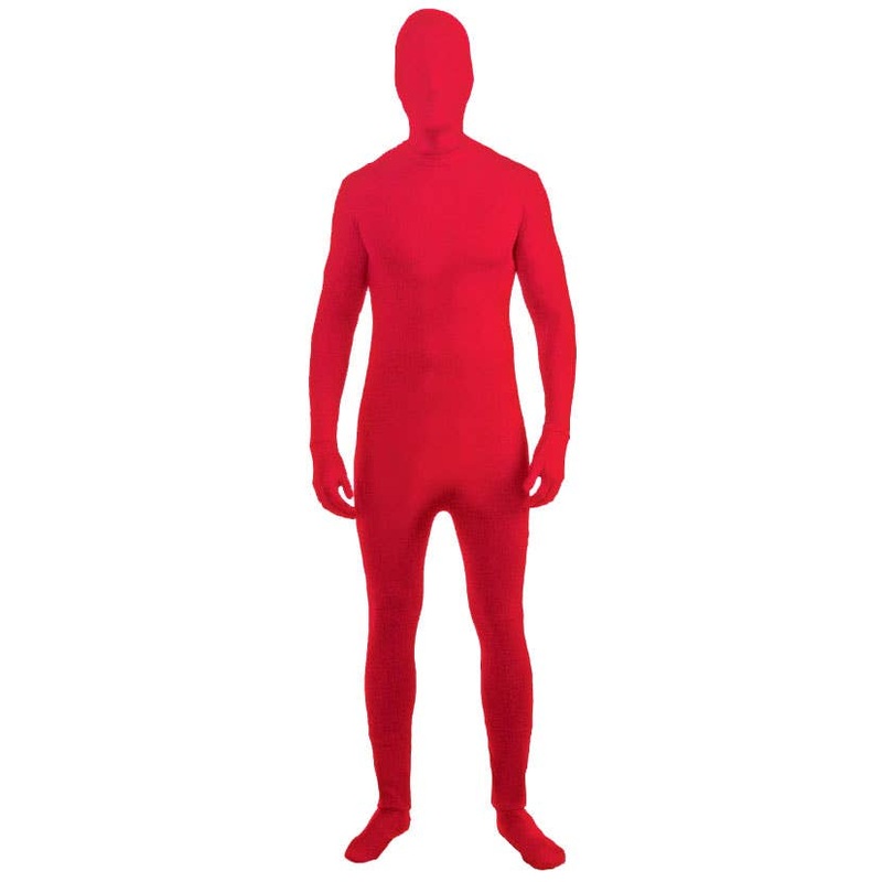 Invisible Man Adults Red Second Skin Costume