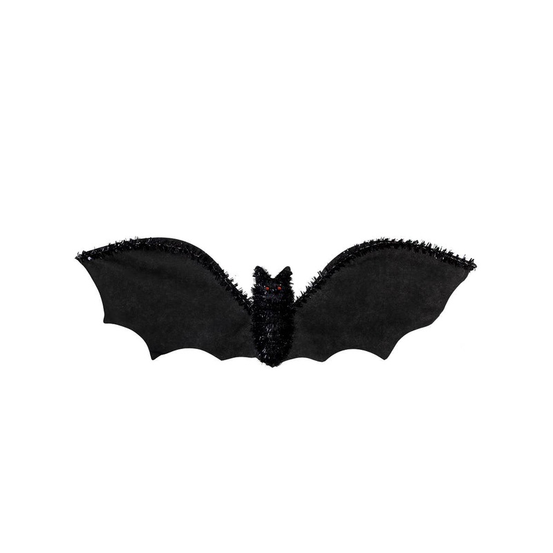 Large Black Tinsel Bat Halloween Decoration