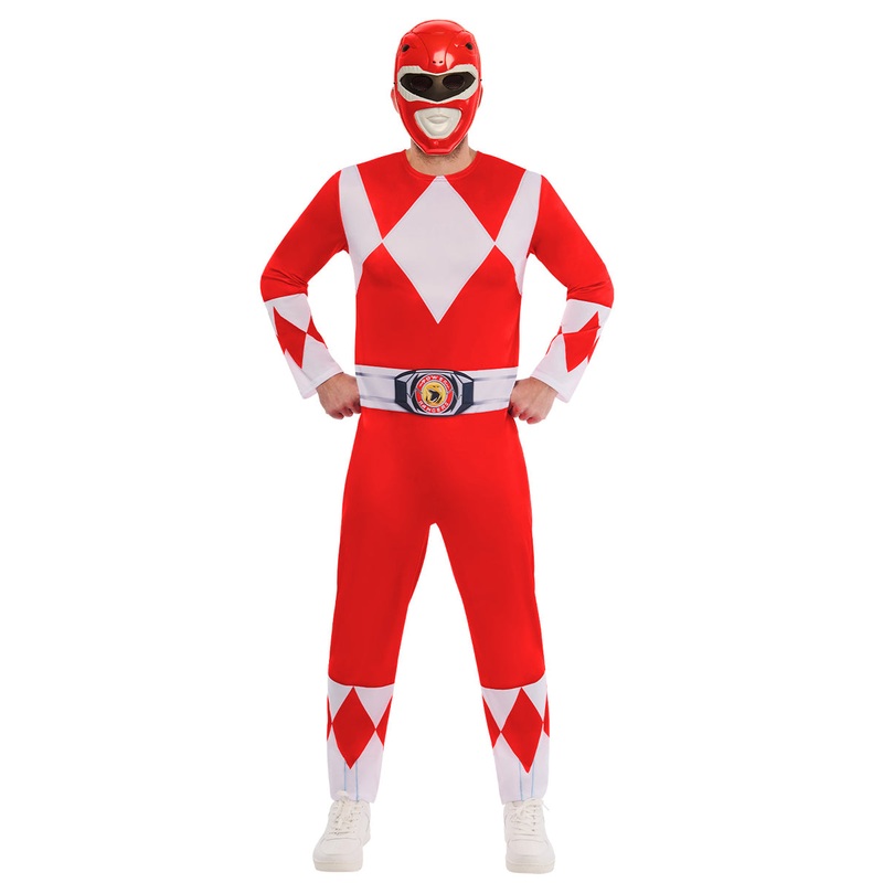 Mighty Morphin Power Rangers Deluxe Mens Red Ranger Costume
