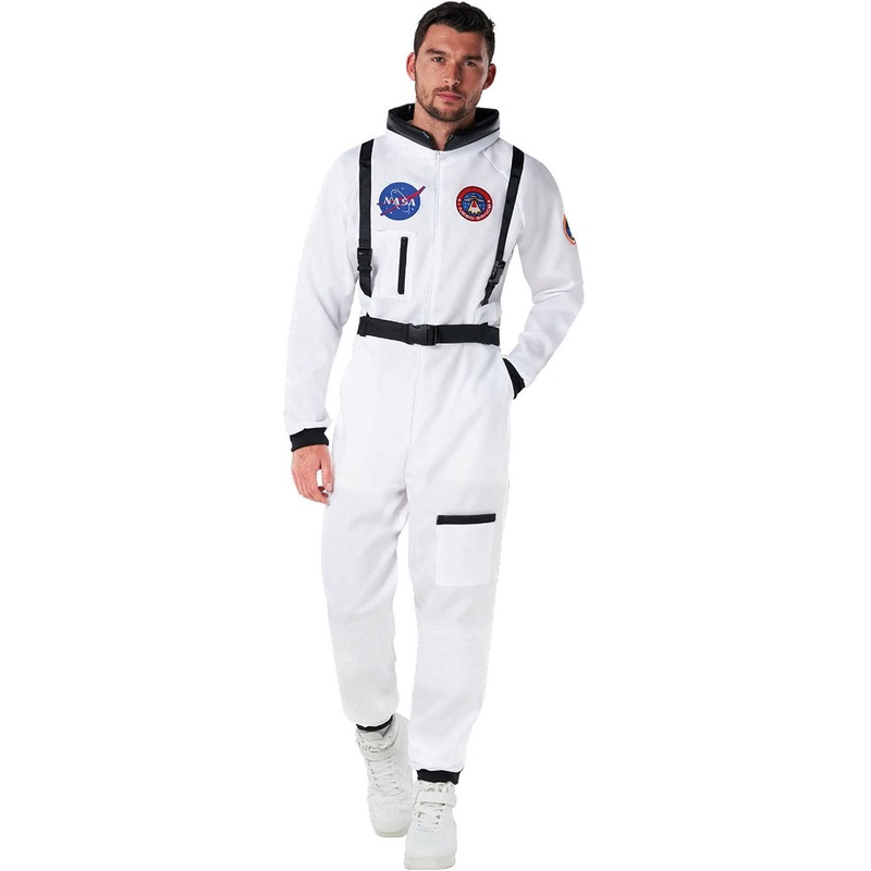 Plus Size Mens White NASA Space Astronaut Costume