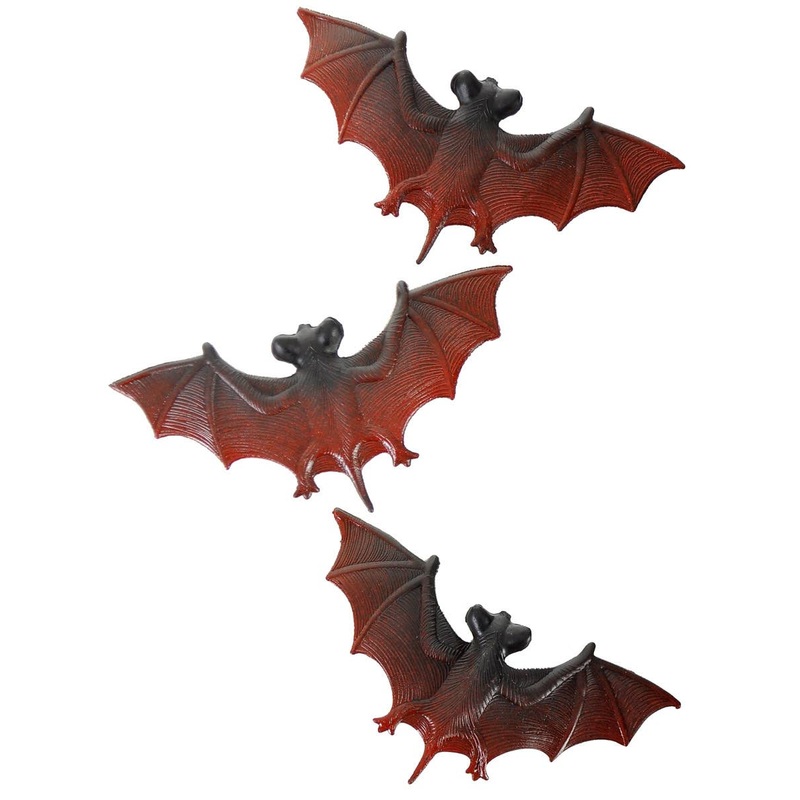 Rubber 3 Pack Bats Halloween Decorations