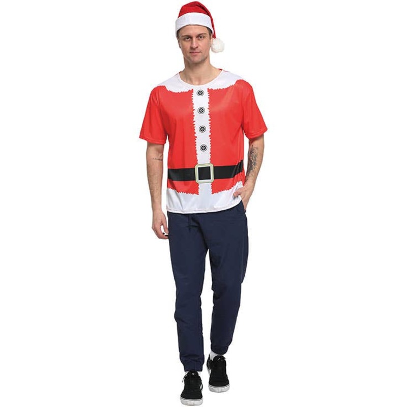Santa Claus Print Mens Christmas Shirt
