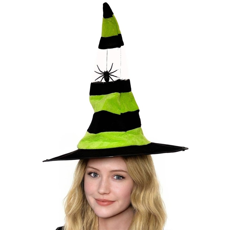 Spider Witch Green Halloween Costume Hat