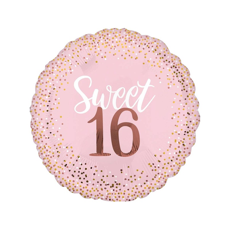 Sweet 16 Pink and Rose Gold Jumbo 71cm Round Foil Balloon