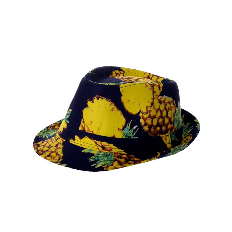 Tropical Pineapple Print Fedora Hat