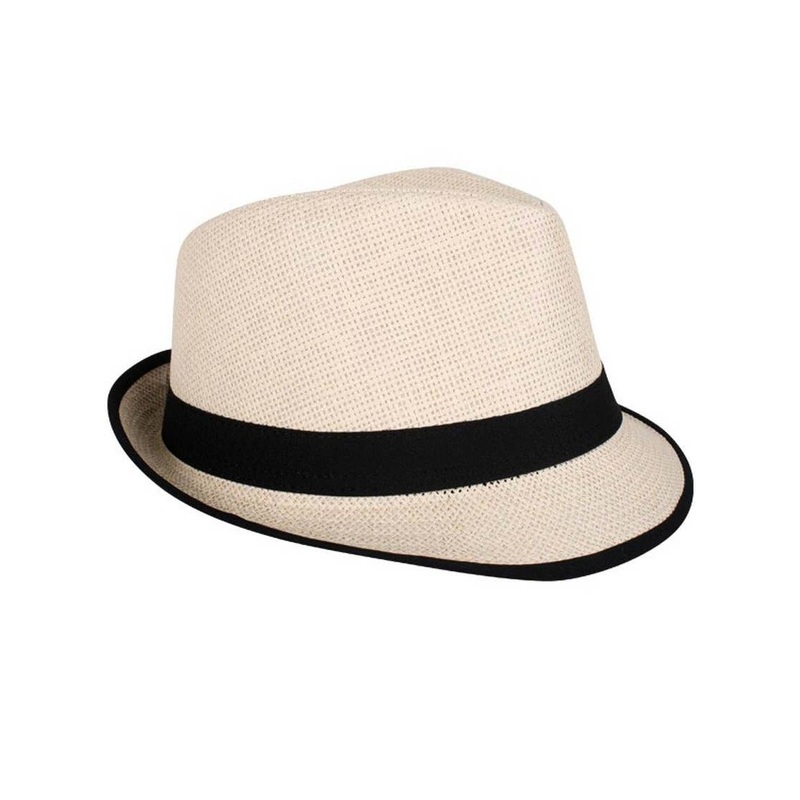 Woven Straw Adults Cream Trilby Hat