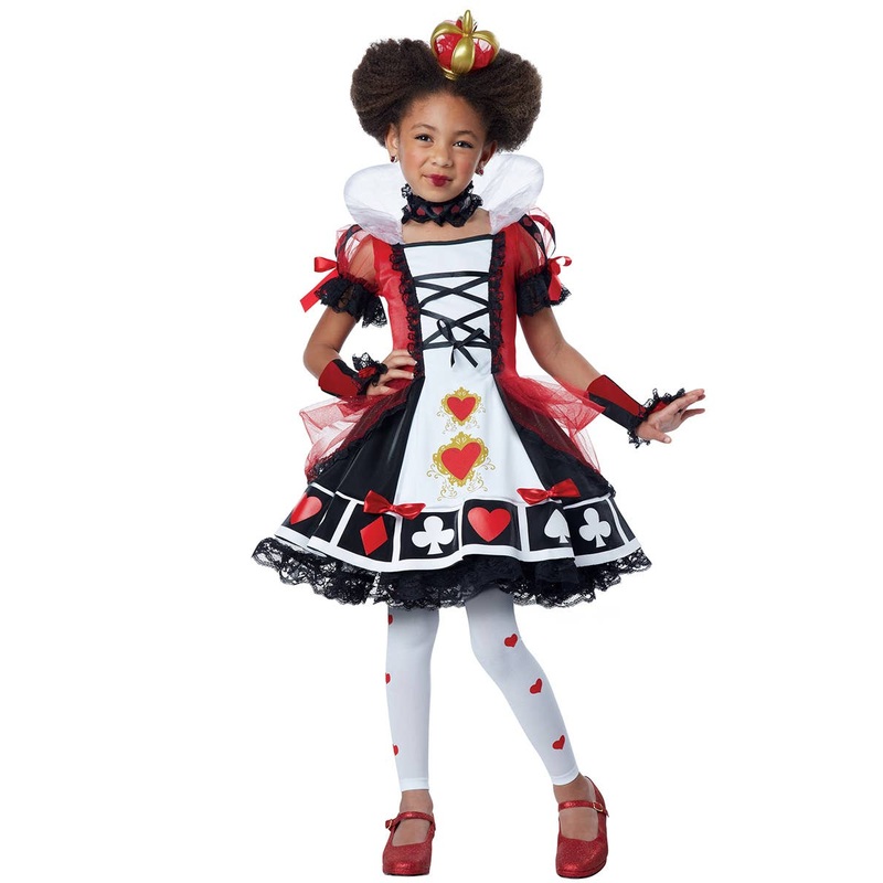 Alice in Wonderland Queen of Hearts Deluxe Girls Costume