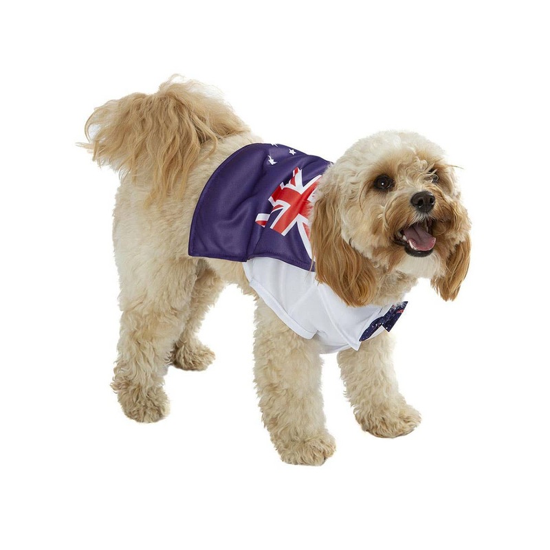 Australian Flag Dogs Costume Cape With Bow Tie