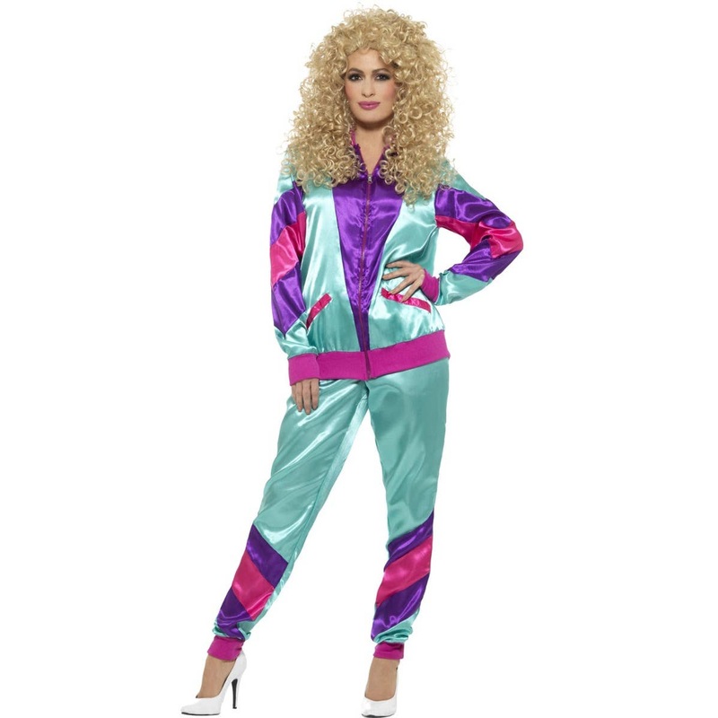 Fashionista Womens 80s Shell Suit Tracksuit Costume