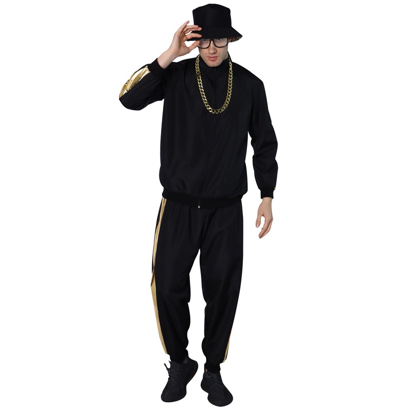 Hip Hop Rapper Mens Black 90s Costume